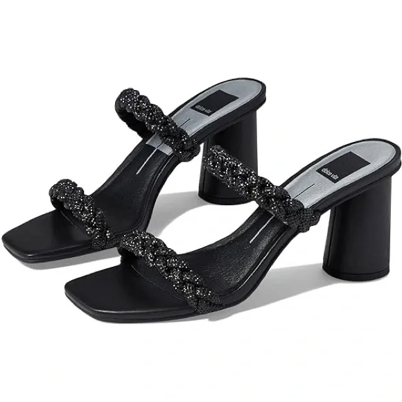 Dolce Vita Nairi Rhinestone Sandal - Black 6.5 - Picture 1 of 2